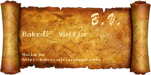 Bakró Vulfia névjegykártya